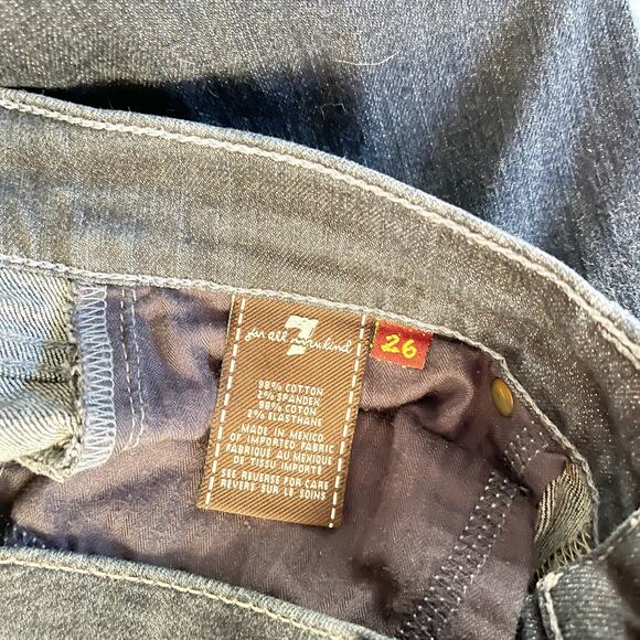 7 FOR ALL MANKIND Roxanne Dark Wash Mid Rise Skinny Jeans 26 - Picture 10 of 10